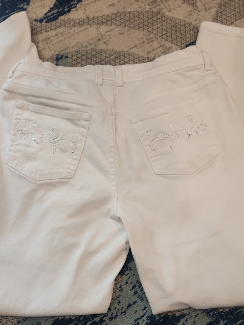 Gloria Vanderbilt White Straight-Leg Jeans Size 12 - Picture 5 of 7